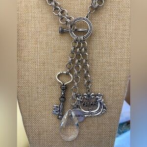 Chico’s 35 Years Bold Collection Commemorative Necklace Key‎ Teardrop Crystal